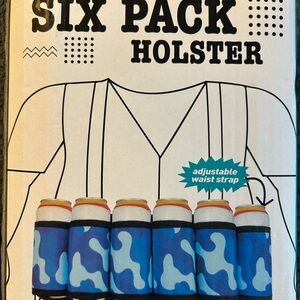 Six Pack Holster with Blue Camouflage Design